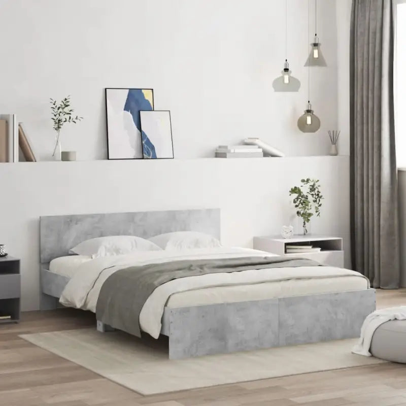 Grijs Sonoma bedframe voor een stabiele en stijlvolle slaapkamer - Betongrijs / 150 x 200 cm - Bedden & bedframes