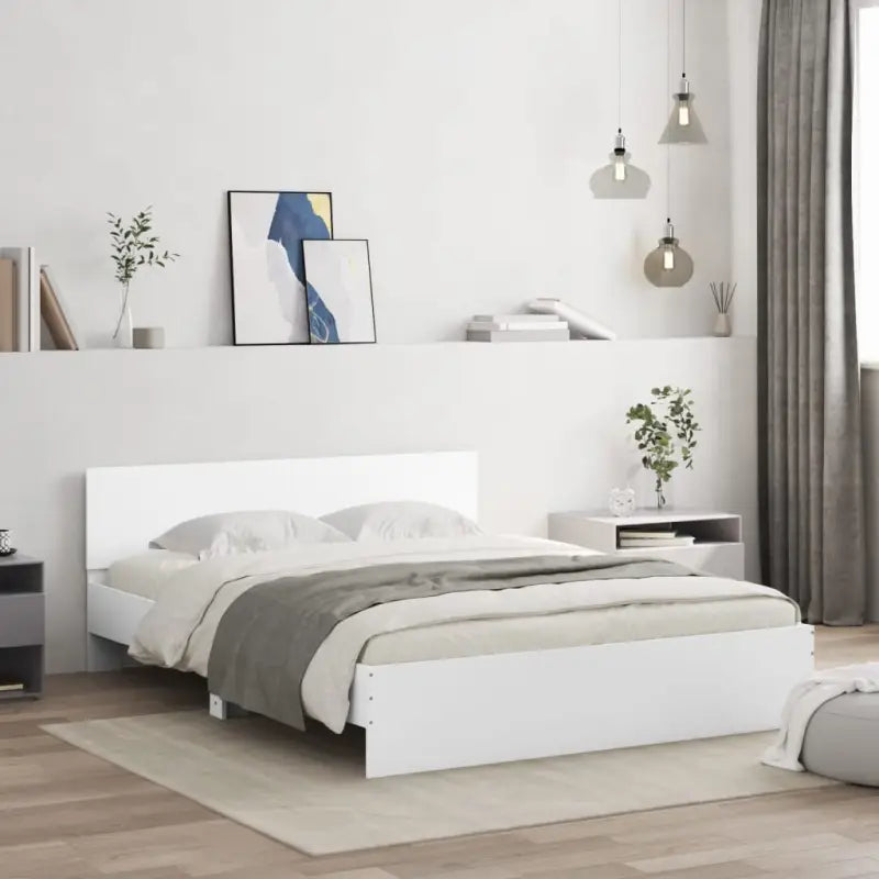 Grijs Sonoma bedframe voor een stabiele en stijlvolle slaapkamer - Wit / 140 x 200 cm - Bedden & bedframes