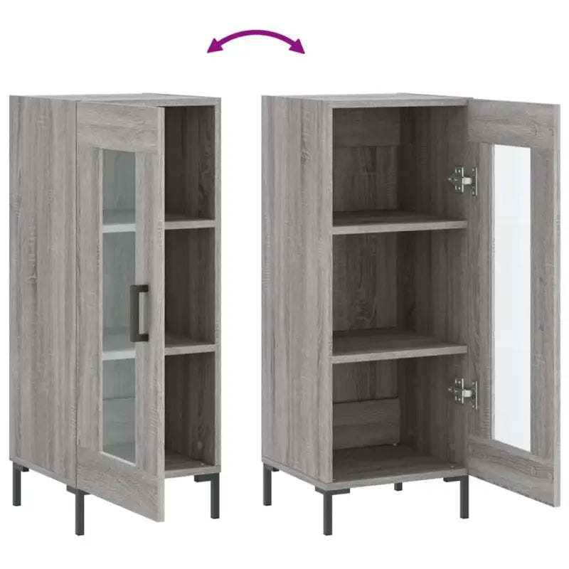 Grijs Sonoma dressoir in bewerkt hout met tijdloze uitstraling - Dressoirs & buffetkasten