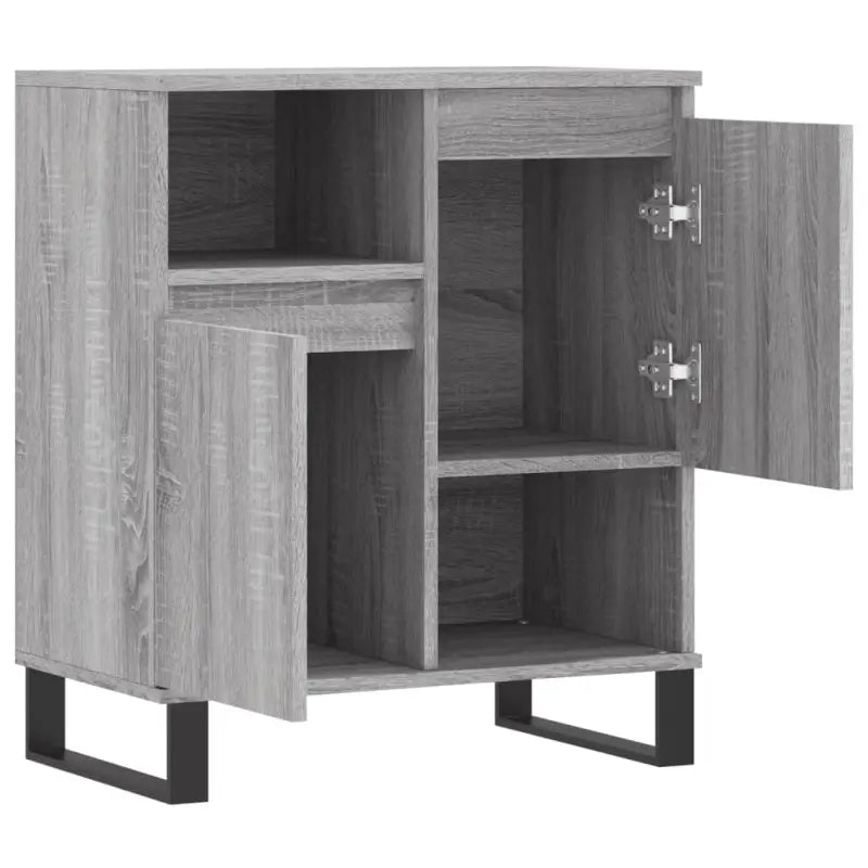 Grijs Sonoma dressoir met bewerkt hout en ijzeren poten - Dressoirs & buffetkasten