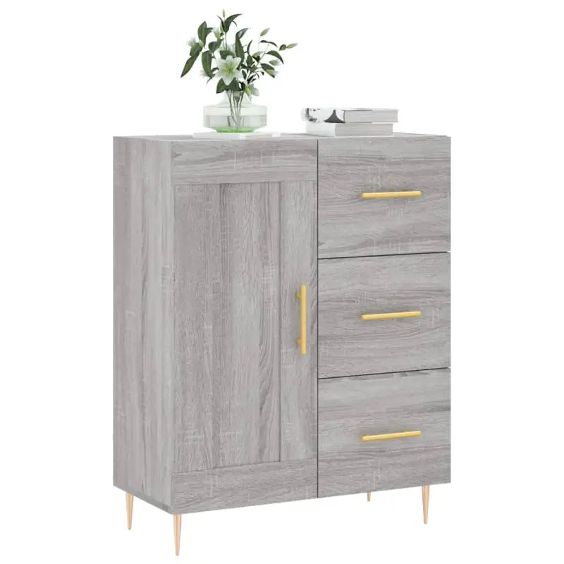 Grijs Sonoma Dressoir van Bewerkte Hout met Tijdloze Look - Dressoirs & buffetkasten