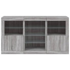 Grijs Sonoma Eiken Dressoir met RGB LED Verlichting voor Moderne Huiskamers - Dressoirs & buffetkasten