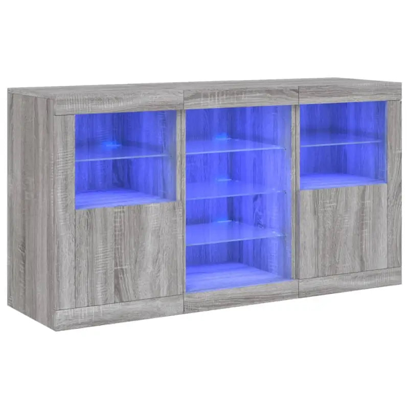 Grijs Sonoma Eiken Dressoir met RGB LED Verlichting voor Moderne Huiskamers - Dressoirs & buffetkasten