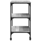 Grijs Sonoma keukentrolley van bewerkt hout met vintage uitstraling - Keukentrolleys