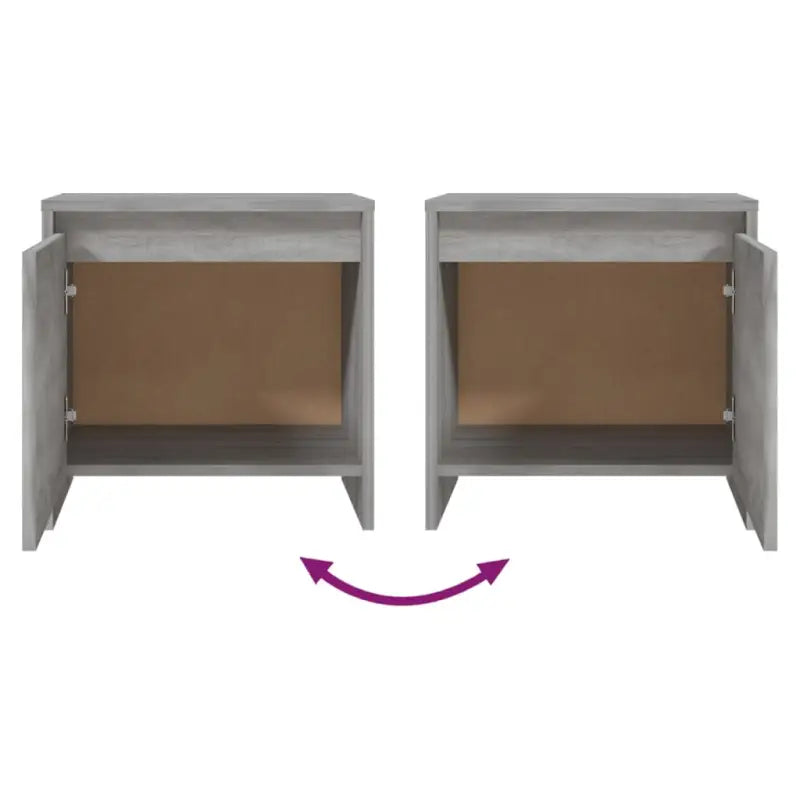 Grijs Sonoma nachtkastje van bewerkt hout met tijdloos design - Nachtkastjes