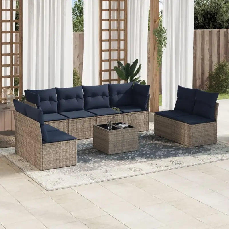 Grijze loungeset met waterdichte tas en gepoedercoat staal voor buiten - Grijs / Met tafel - Tuinsets