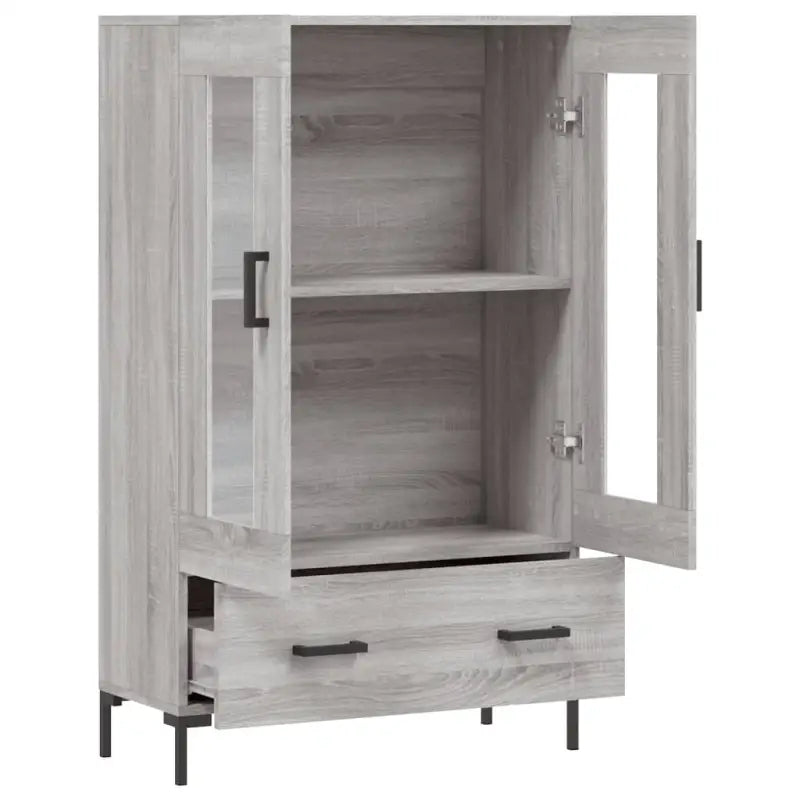 Grijze Sonoma hoge kast met metalen poten voor een moderne uitstraling - Dressoirs & buffetkasten