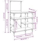 Grijze Sonoma keukenrek met verstelbare poten en bewerkt hout - Houders & rekken voor keukenbenodigdheden