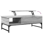 Grijze Sonoma salontafel met bewerkt hout en verstelbare poten - Salontafels