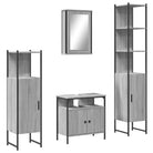 Grijze Sonome badkamermeubelset muur gemonteerd van bewerkt hout - Badkamermeubelsets