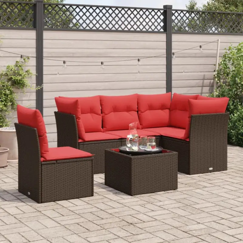 Grijze tuin loungeset met waterdichte tas en gepoedercoat staal - Bruin / Met tafel - Tuinsets