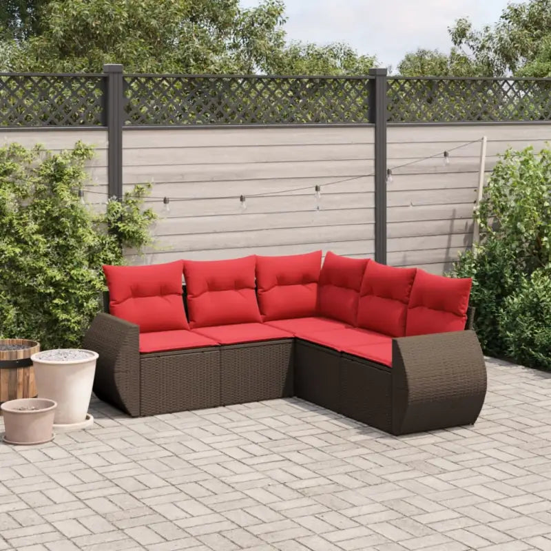 Grijze tuinstoelset met waterdichte tas en gepoedercoat staal - Bruin en rood / Zonder tafel - Tuinsets