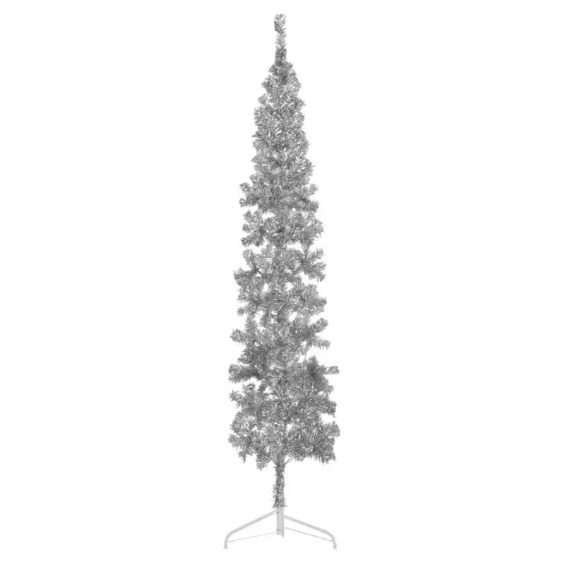 Halve kunstkerstboom voor een gezellige feestdagen sfeer - Zilver / 210 cm / 1 - Kerstbomen