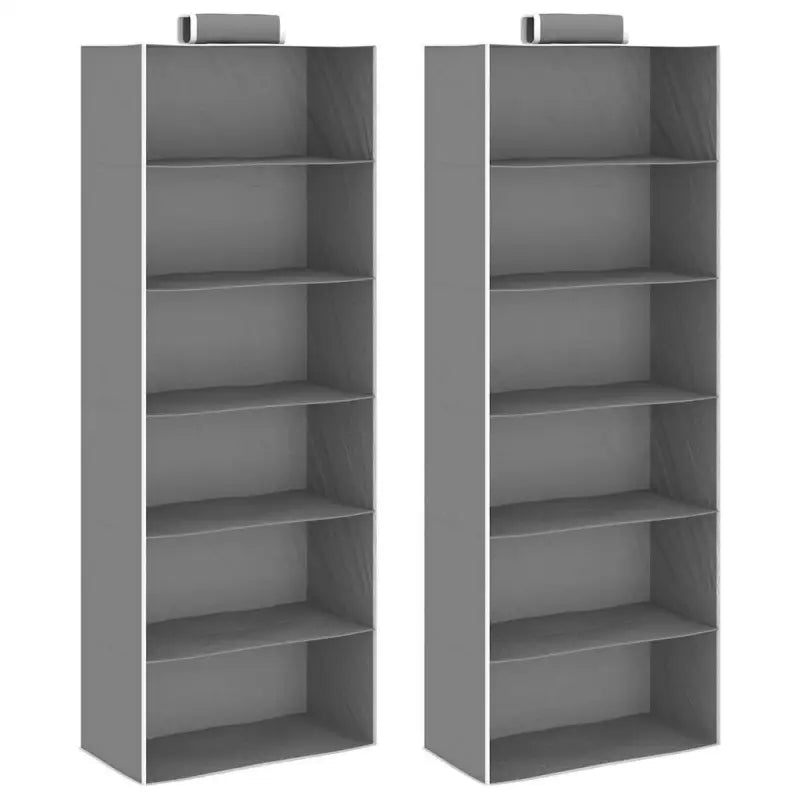 Hangende organiser voor kledingkast met brede open schappen - Grijs / 30 x 15 x 80 cm / 2 - Kledingrekken &