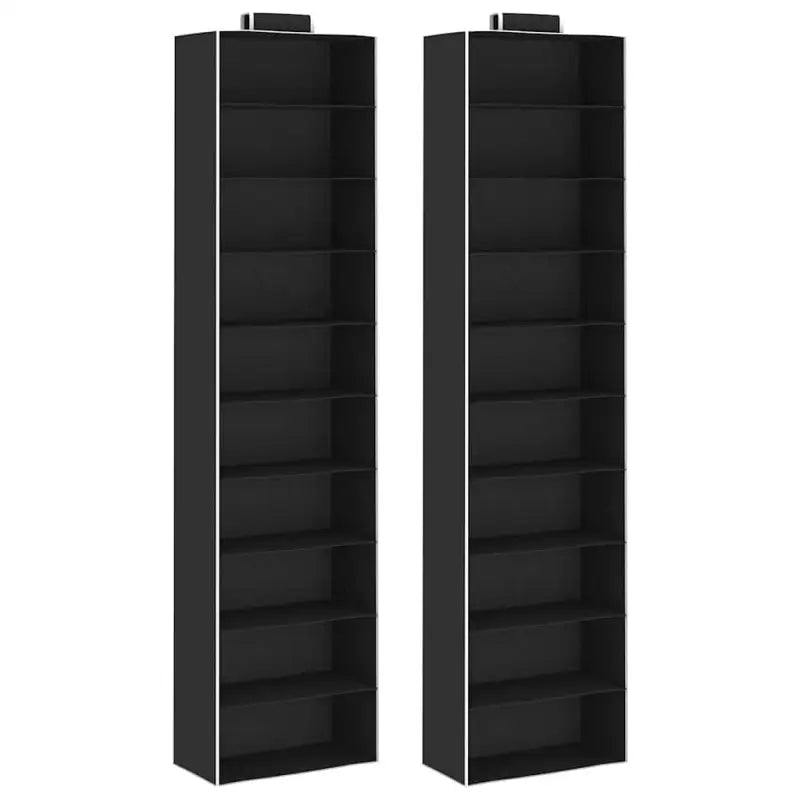 Hangende organiser voor kledingkast met brede open schappen - Zwart / 30 x 15 x 120 cm / 2 - Kledingrekken &