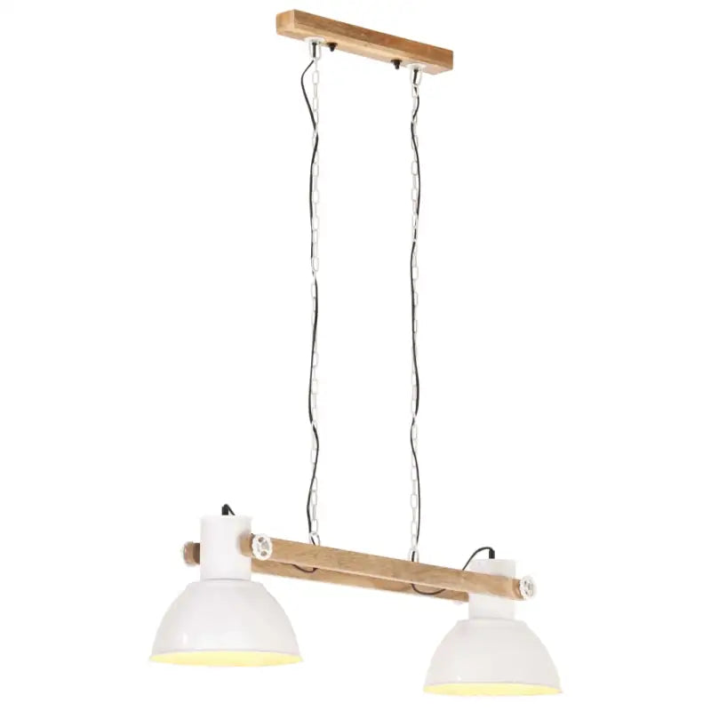 Hanglamp met verweerde bruine afwerking en antiek messingkleurige details - Wit / 1 - Lampen