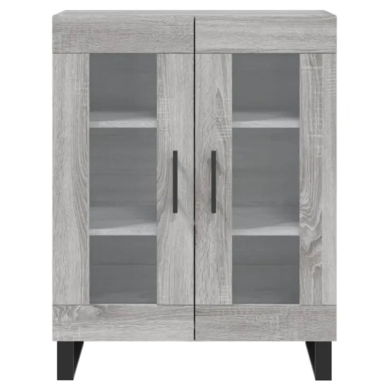 Hoge kast in grijs sonoma van bewerkt hout met unieke charme - Dressoirs & buffetkasten