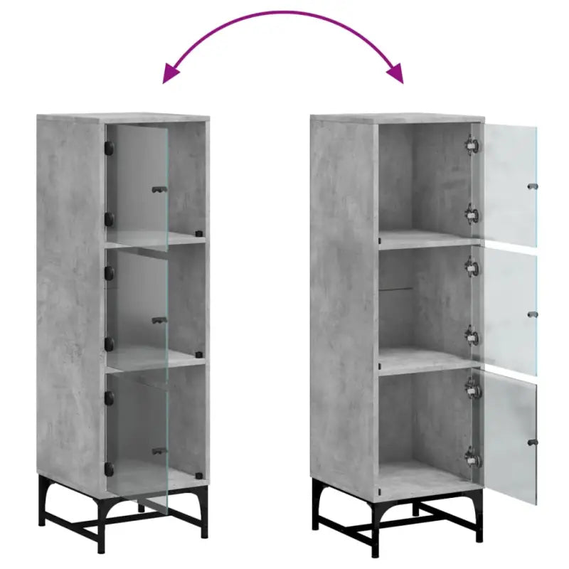 Hoge kast met glazen deuren voor een trendy en duurzame uitstraling - Dressoirs & buffetkasten