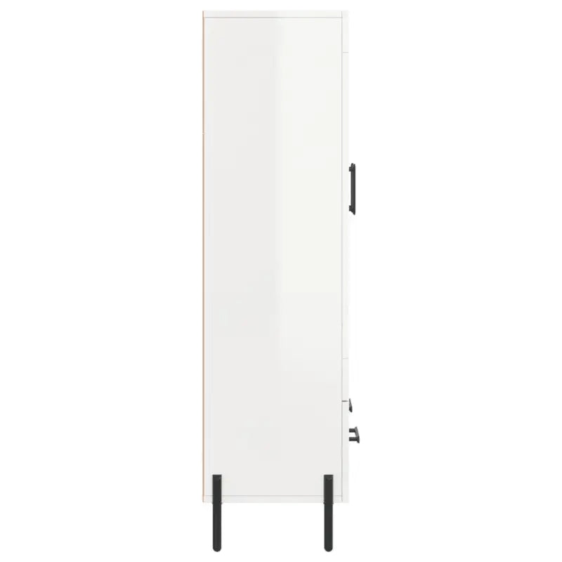 Hoge kast met metalen poten in hoogglans wit voor moderne interieurs - Dressoirs & buffetkasten