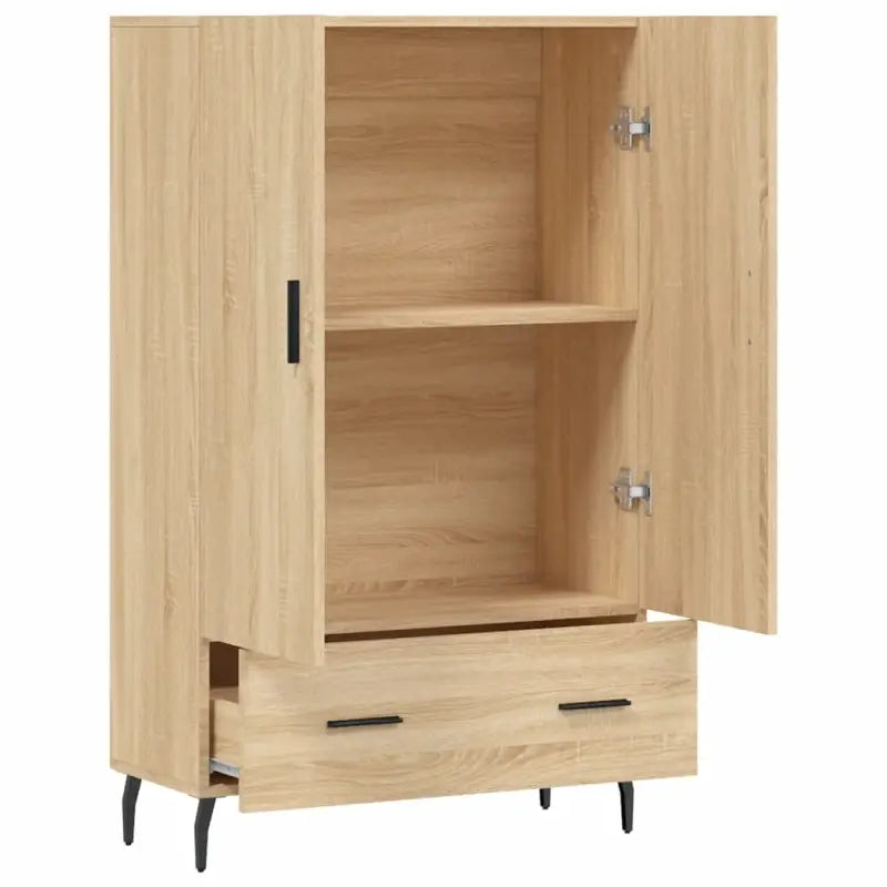 Hoge kast van bewerkt hout met metalen poten voor een moderne look - Dressoirs & buffetkasten