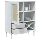 Hoge kast van massief grenenhout met elegante uitstraling - Dressoirs & buffetkasten