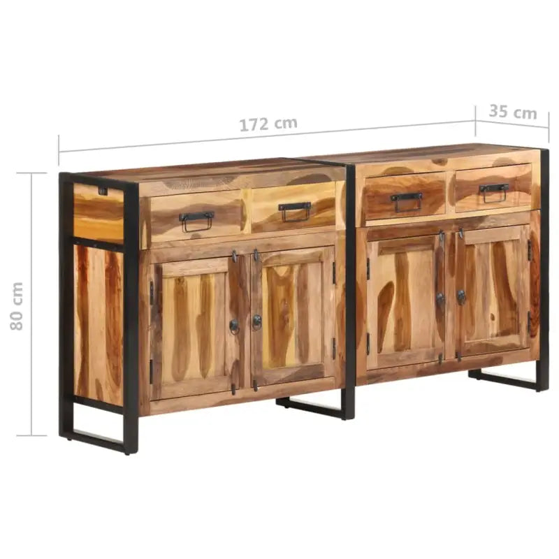 Honingkleurige massief acaciahouten dressoir voor je interieur - Dressoirs & buffetkasten