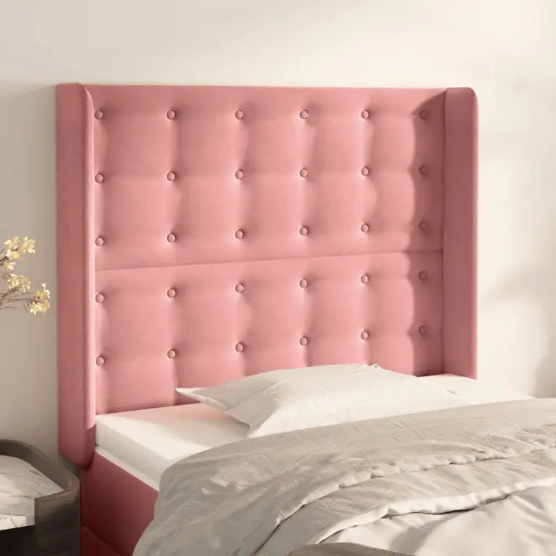 Hoofdborden en voetborden met luxe fluweel levering bevat - Roze / 83 x 16 x 118/128 cm / 1 - Hoofdborden en voetborden