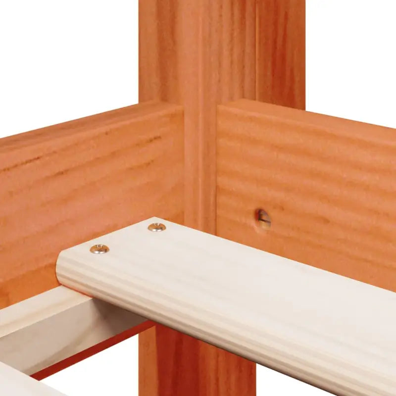 Hoogslaper van massief grenenhout met open zijdeur in wasbruin materiaal - Bedden & bedframes