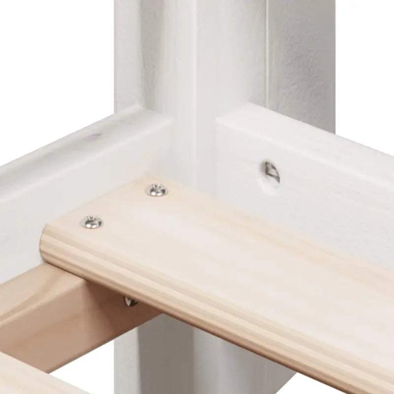 Hoogslaper van massief grenenhout met open zijdeur in wit materiaal - Bedden & bedframes