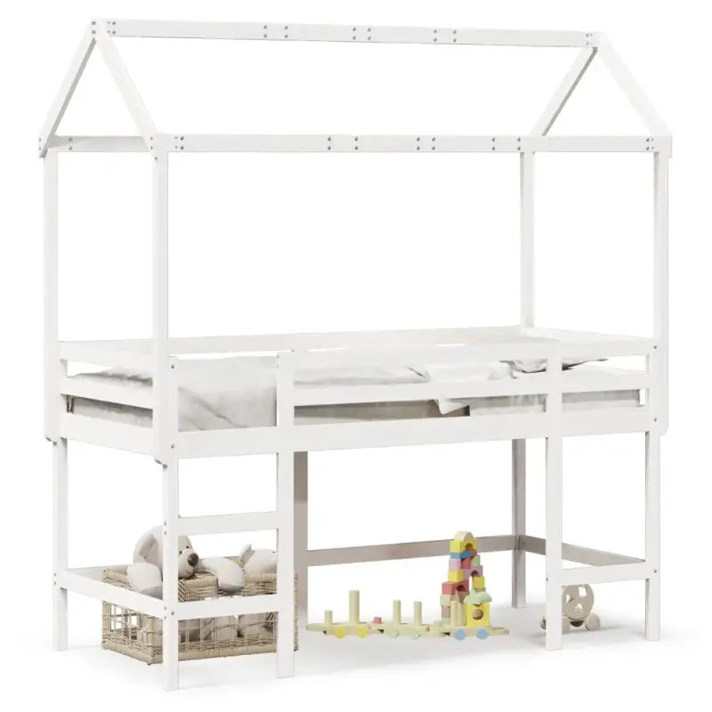 hoogslaper voor kinderen met open zijdeur van massief grenenhout - Bedden & bedframes