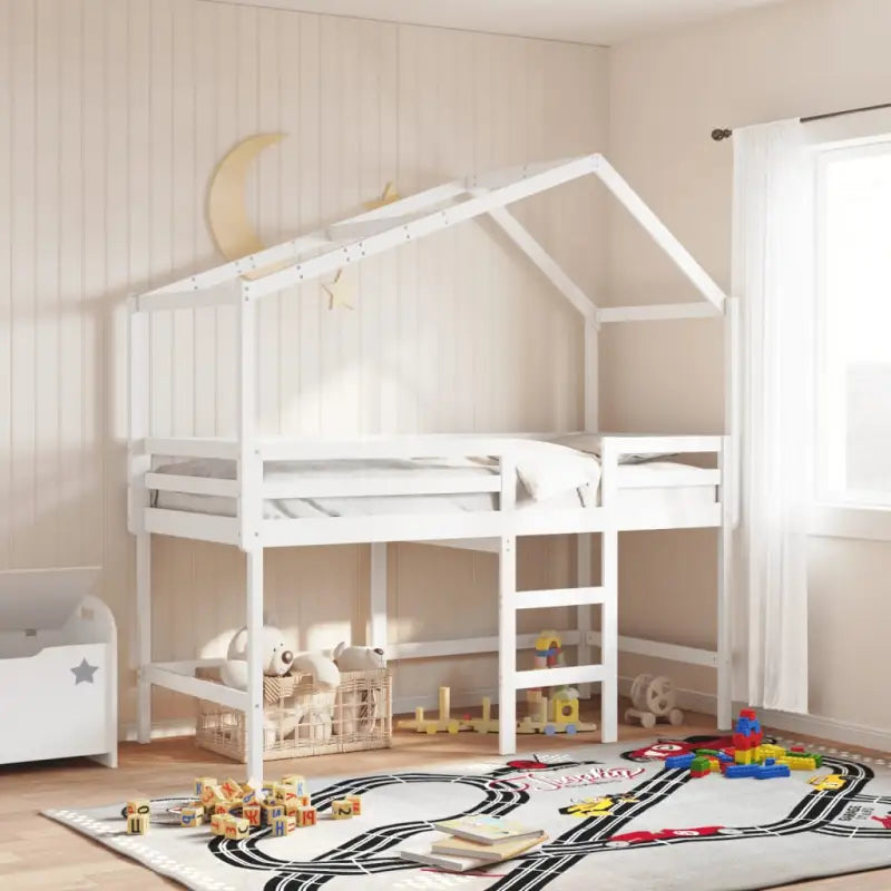 Hoogslaper voor kinderen met open zijdeur van massief grenenhout - Bedden & bedframes