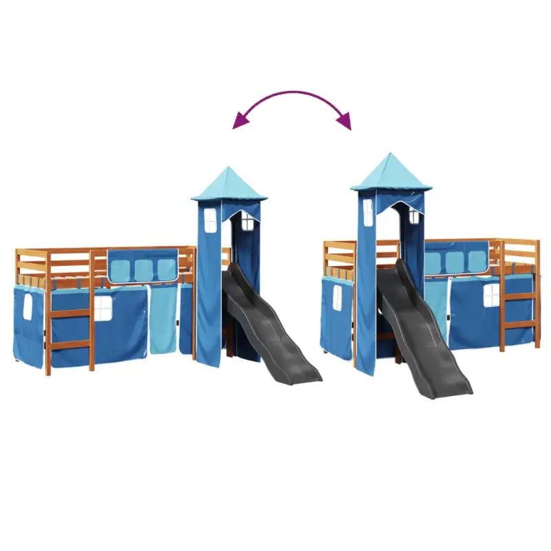 Hoogslaper voor kinderen van massief grenenhout voor plezier en ruimtebesparing - Bedden & bedframes