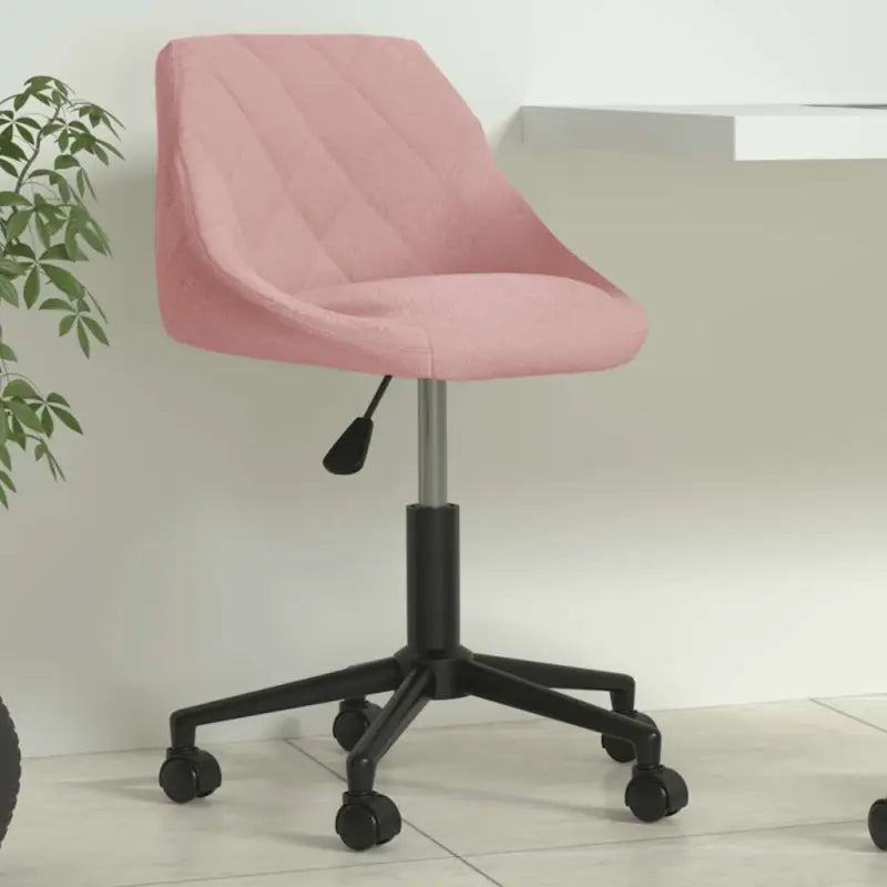 Hoogte verstelbare bureaustoel met trendy design en zacht fluweel - Roze / 1 - Bureaustoelen