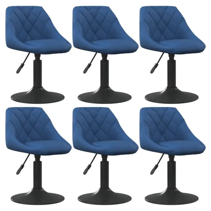 Hoogte verstelbare draaibare eetkamerstoelen met fluwelen design - Blauw / 6 - Eetkamerstoelen