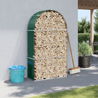 Houtblokhouder van gegalvaniseerd staal voor nette opslag - Groen / 120 x 45 x 210 cm - Brandhoutrekken