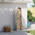 Houtblokhouder van gegalvaniseerd staal voor nette opslag - Lichtgrijs / 40 x 45 x 170 cm - Brandhoutrekken