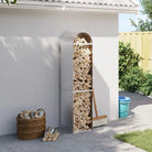 Houtblokhouder van gegalvaniseerd staal voor nette opslag - Zilver / 40 x 45 x 170 cm - Brandhoutrekken