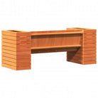 Houten bankje met plantenbakken van massief grenenhout voor tuin - Loungebanken