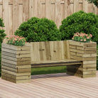Houten bankje met plantenbakken van massief grenenhout voor tuin - Naturel geïmpregneerd / 1 - Loungebanken
