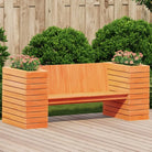 Houten bankje met plantenbakken van massief grenenhout voor tuin - Loungebanken
