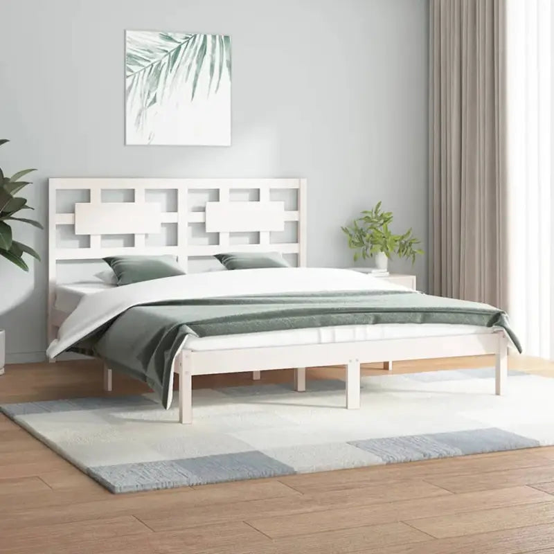 Houten bedframe met hoofdeinde van massief Grenenhout levering bevat - Bedden & bedframes
