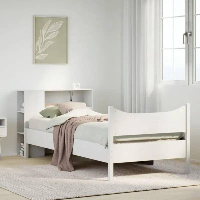 Houten bedframe van massief grenenhout voor een moderne slaapkamer - Wit / 75 x 190 cm - Bedden & bedframes
