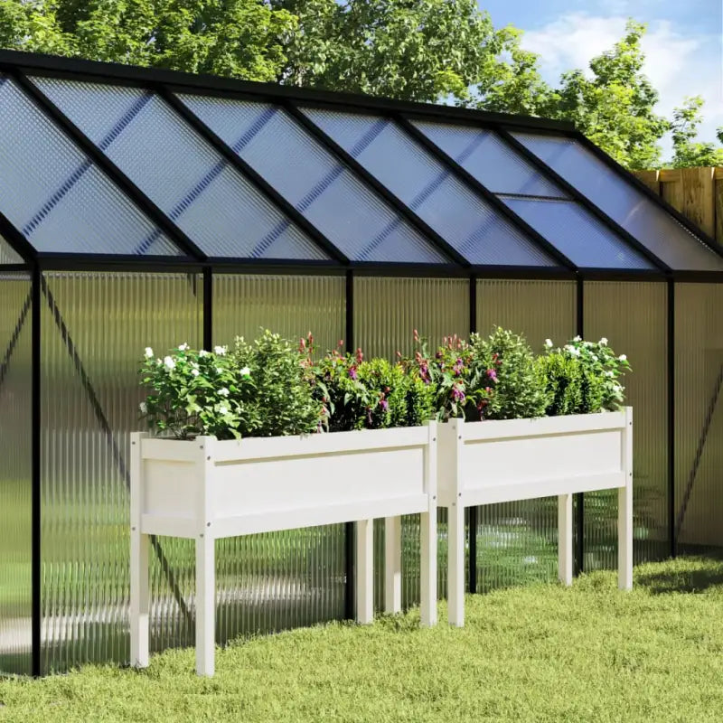 Houten bloempotten en plantenbakken van massief douglashout - Wit grenenhout / 2 - Bloempotten & plantenbakken