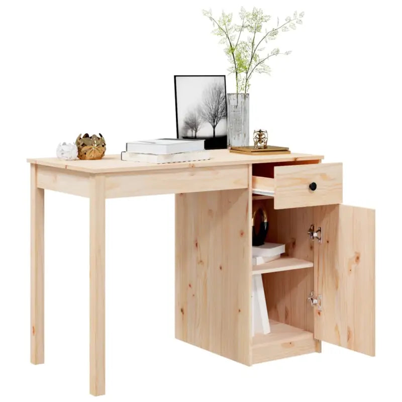 Houten bureau van massief grenenhout met strak en praktisch design - Bureaus