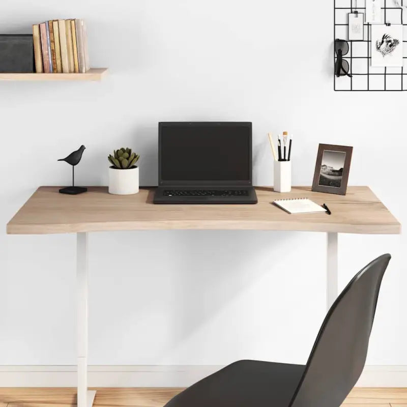 Houten bureaublad van massief grenenhout met natuurlijke rand - Naturel / 110 x 60 x 2.5 cm - Onderdelen en accessoires