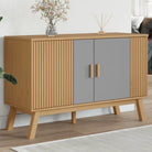 Houten dressoir met massief grenenhout en Scandinavisch design - Grijs en bruin / 1 - Dressoirs & buffetkasten