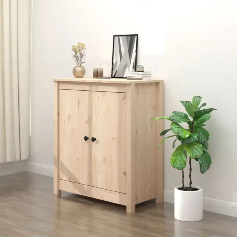 Houten Dressoir van massief grenenhout voor een opgeruimde woonkamer - Naturel / 1 / Bijzetkast met 2 deuren