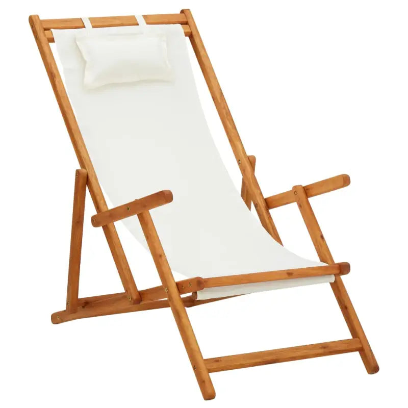 Houten frame tuinstoel voor tuin strand en camping - Crème / 1 / Met armleuning - Tuinstoelen