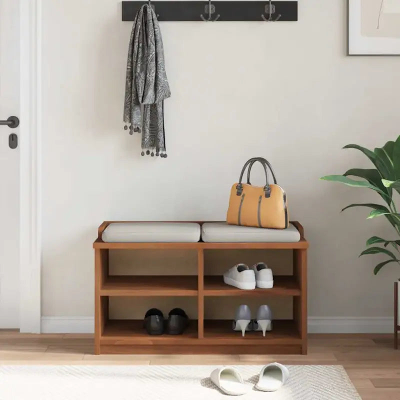 Houten gangbank met massief grenenhout en rustieke charme - Opberg- & halbankjes