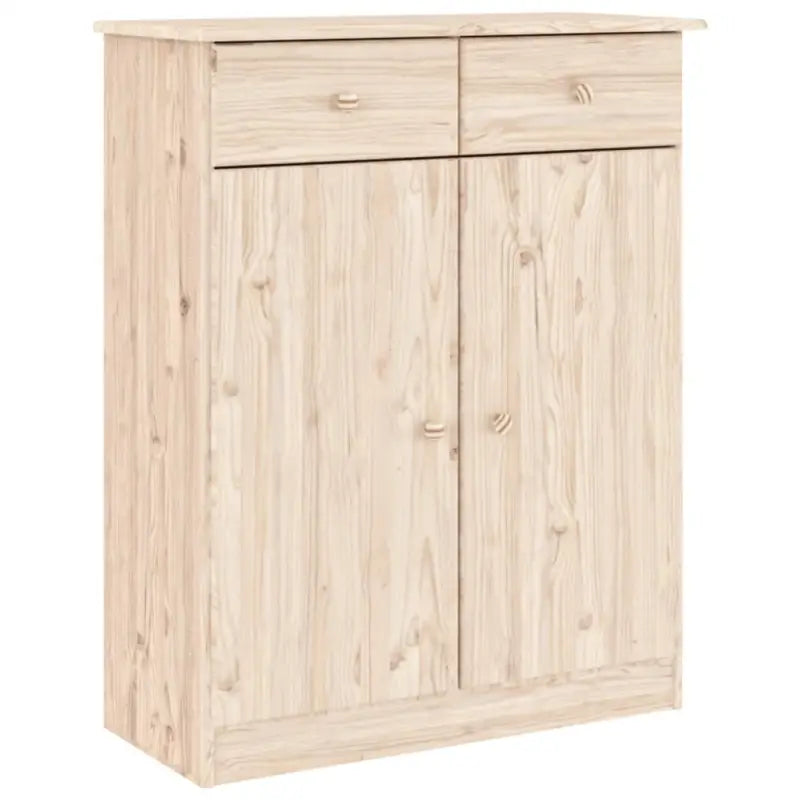 Houten hoge kast van massief grenenhout met houten knoppen - Dressoirs & buffetkasten
